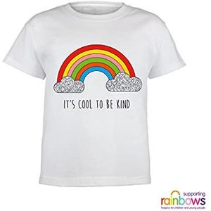 Rainbows Cool, um nett zu sein T-shirt, Meisjes, Weiß, Officiële Koopwaar