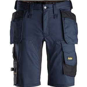Snickers 6141 Allroundwork Stretch Work Shorts (Marineblauw) (Snickers Maat 52 (36 in)