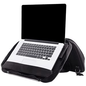 R-Go Viva Laptoptas, full-grain leer, met geïntegreerde laptopstandaard, schouderband, 15,6 inch, zwart
