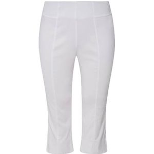 Ulla Popken Bengalin-capribroek voor dames, sneeuwwit, 45W x 32L