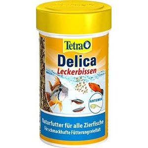 Tetra Delica Brine Shrimps Naturvoer - 100% gevriesdroogde salinekruid, natuurlijke snacks voor siervissen, 100 ml blik