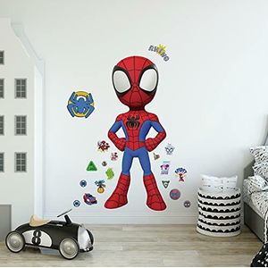 Marvel Giant Sticker Spidey en haar geweldige vrienden kunnen worden verplaatst als rood, geel, blauw, groen, oranje, paars