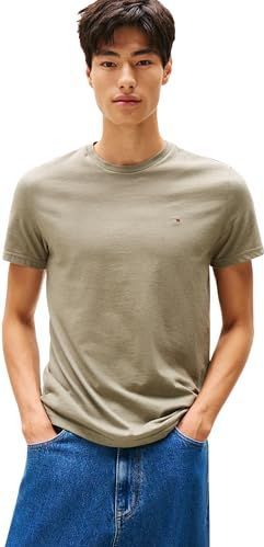 TOMMY JEANS Heren TJM XSLIM Jaspe HTR TEE EXT DM0DM20363, Groen, XS, Groen (Utility Sage Htr), XS