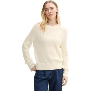 TOM TAILOR Denim Gebreide damestrui met lichte ballonmouwen, 10332 - Off White, XL