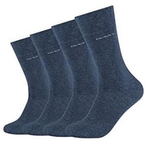 Camano Uniseks sokken voor dames en heren, zakelijke sokken, comfortabele tailleband, comfortabel, duurzaam, zacht katoen, met versterkte hiel en tenen, verpakking van 4 stuks, jeans, 39-42 EU