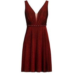 APART jurk met afgewerkte cape van chiffon, donkerrood, 34