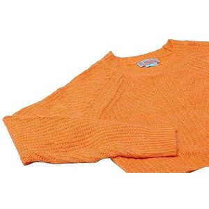 Libbi Dames casual, verkorte gebreide trui gerecycled polyester oranje maat XS/S, oranje, XS