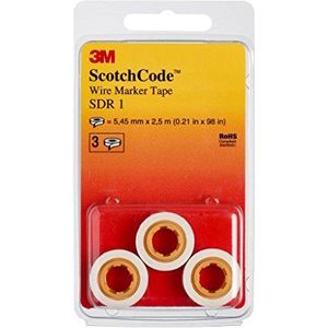3M ScotchCode SDR-1 kabelmarkering navulrollen, cijfer 1 (verpakking van 3 stuks)