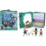 Mattel Disney Speelgoed, Raya en de Laatste Draak, verhalenset met 7 personages, kleine poppen, figuren en accessoires, geïnspireerd op Disney films, cadeau voor kinderen HLX24
