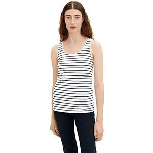 TOM TAILOR Dames Top 1036260, 32082 - Offwhite Navy Stripe, L