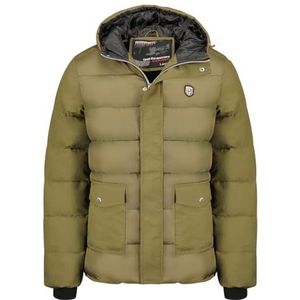Geographical Norway Altop Heren Parka, lang, warm, herfst, winter, waterdicht, waterafstotend, bontjas, outdoor, winddichte jas, heren (kaki, XL), Kaki, XL