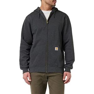 Carhartt Middeldik sweatshirt met doorlopende ritssluiting, losse pasvorm, herensweatshirt, Koolstof, XS