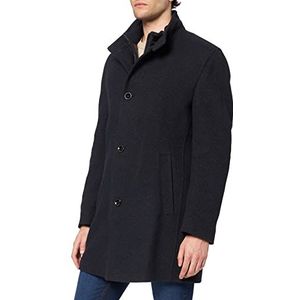bugatti Herenmantel wollen jas, marineblauw, 52