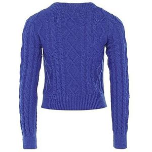 Blonda Dames Vintage Twist-gebreide trui met vierkante hals Blauw Maat XS/S, blauw, XS