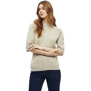 Peppercorn Dames Tana Mock Neck Halve Mouw Gebreide Trui, 2105 Veer Grijs, XS