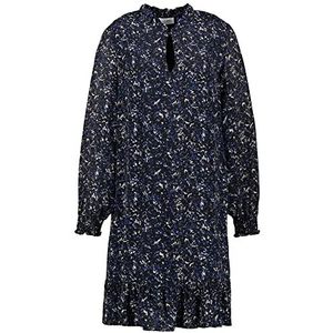 Gerry Weber Dames 880021-31429 jurk stof, zwart/blauw print, 44