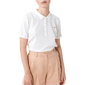 Tommy Hilfiger Dames Th Essential Reg Polo Ss Poloshirt, wit, M
