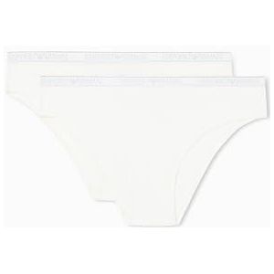 EMPORIO ARMANI Dames Essential Studs 2-Pack Brief, Wit, M, Wit, M