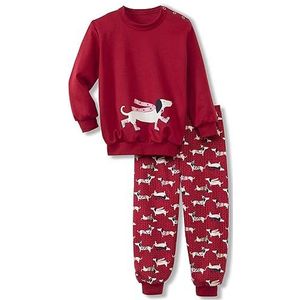 CALIDA Kinderpyjama met manchetten voor meisjes, Rood (Rio Red), 104 cm