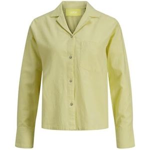 JACK & JONES Dames Jjxx Jxeva Ls Comfort Linen Shirt Sn Blouse, Elfin Yellow, L