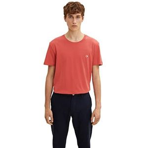 TOM TAILOR Denim Uomini Basic T-shirt 1033024, 10418 - Smoky Red, XL