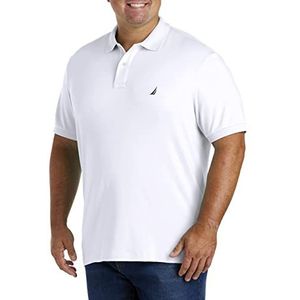 Nautica Men's Big-Tall Classic Fit Short Sleeve Solid Soft Cotton Polo Shirt Shirt, bright white, 1XLT Tall