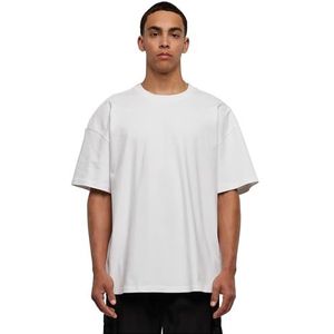 Build Your Brand Heren T-shirt Ultra Heavy Cotton Box Tee, Basic T-shirt voor mannen, oversized fit, maten XS - 5XL, wit, XS