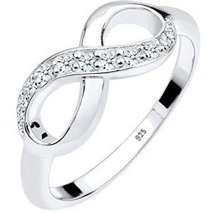 Elli DIAMONDS Ring Dames Infinity Symbool Liefde met Diamant (0.125 ct.) in 925 Sterling Zilver