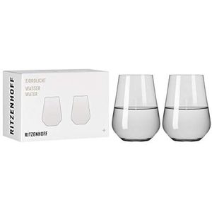 Ritzenhoff 3651002 waterglas 500 ml – serie fjordlicht nr. 2 – 2 stuks met kleurverloop grijs – Made in Germany