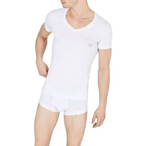 Emporio Armani Underwear Heren V-hals Rainbow Logo T-shirt, Wit, M, wit, M