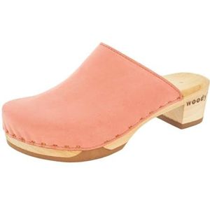 Woody Dames Katharina houten schoen, koraal, 41 EU, koraalrood, 41 EU