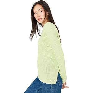 Trendyol Dames boothals Plain Relaxed Sweater Sweater, Mint, S, Munt, S