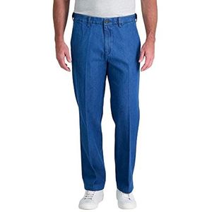 Haggar Heren Casual Classic Fit Denim Broek - Regular en Big & Tall Maten, Medium Stonewash, 44W / 30L