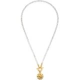 Leonardo Jewels Halsketting Milly, ketting van roestvrij staal met doorzichtige glazen kralen, sluiting met hanger goud, 45 cm, damessieraden, 1 stuk, 022492, 45 cm, Roestvrij staal, Geen edelsteen