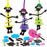 Baker Ross AT464 Baker Ross pluizige schaapjes stapelen knutselset voor kinderen (6 stuks) creatieve set om te knutselen voor Pasen speelgoed › knutselen en schilderen › kinderknutselsets