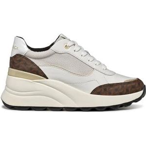 Geox - D Spherica Ec13 - Sneakers - Wit Off White - Sluiting met Veters - Ademend