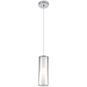 Italux Carole - Moderne hangende chromen hanglamp 1 lichts met glazen kap, E27