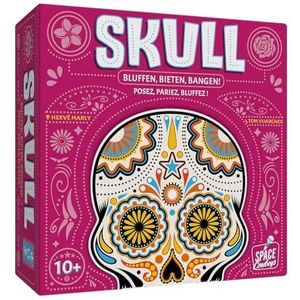 Carletto 2011671 Skull, bluffspel voor 3-6 spelers, kaartspel, partyspel voor volwassenen en kinderen vanaf 10 jaar, bluffen, Duitstalige editie