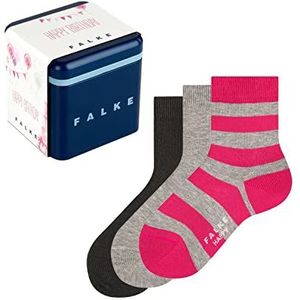 FALKE Uniseks-kind Sokken Happy 3-Pack Giftbox K SO Katoen Gedessineerd 3 paar, Veelkleurig (Sortiment 0010), 27-30