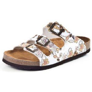 Dr. Brinkmann Dames 700640 slippers, wit wit beige 3, 37 EU