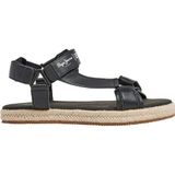 Pepe Jeans - PMS90115 - Leren Sandalen - Zwart - Plat - Klittenband