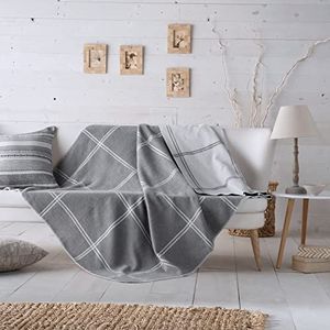 VIALMAN Multifunctionele deken, sprei voor bank, Nature 3, 240 x 240 cm, grijs