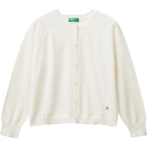 United Colors of Benetton Gebreid vest voor meisjes en jongens, Wit, 150 cm