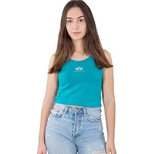 ALPHA INDUSTRIES Basic Crop-Tank Sl Wmn T-shirt met korte mouwen voor dames, blauw (blue lagoon), XL