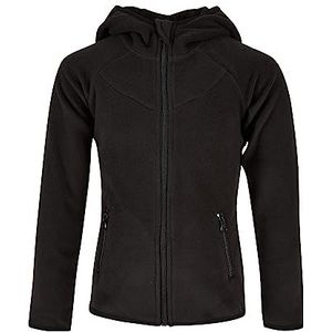 Urban Classics Polar fleece hoodie met ritssluiting voor meisjes en meisjes, zwart, 110/116 cm
