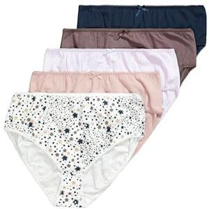 Ulla Popken, Dames, grote maten, 5 stuks, midi-slips, picot elastisch, Haven of Lovers, Meerkleurig, 62/64