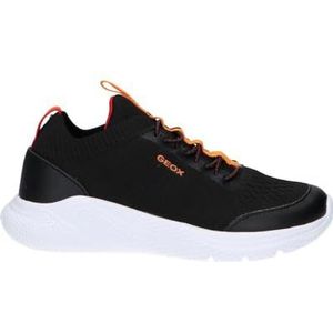 Geox J Sprintye Boy Sneakers voor jongens, zwart/oranje., 33 EU