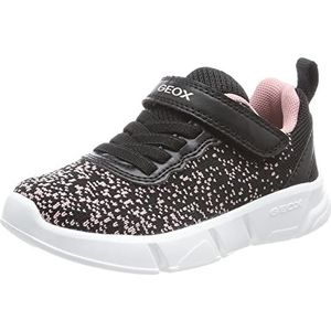 Geox J Aril Girl Sneakers voor dames, Black Lt Pink, 38 EU