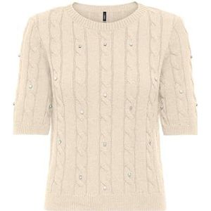 Onlsussi Life Ss Deco Cabel Pull KNT, ecru, M