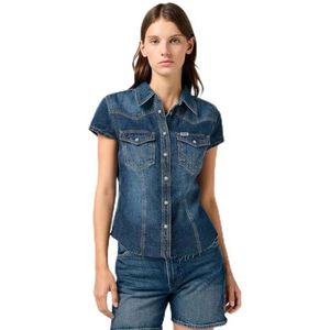 Wrangler Dames Shrunken Shirt, Crazy Indigo, L